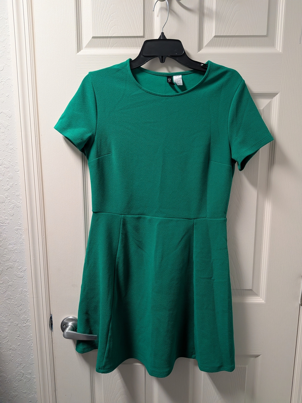 Divided Emerald Green Short-Sleeve Skater Dress